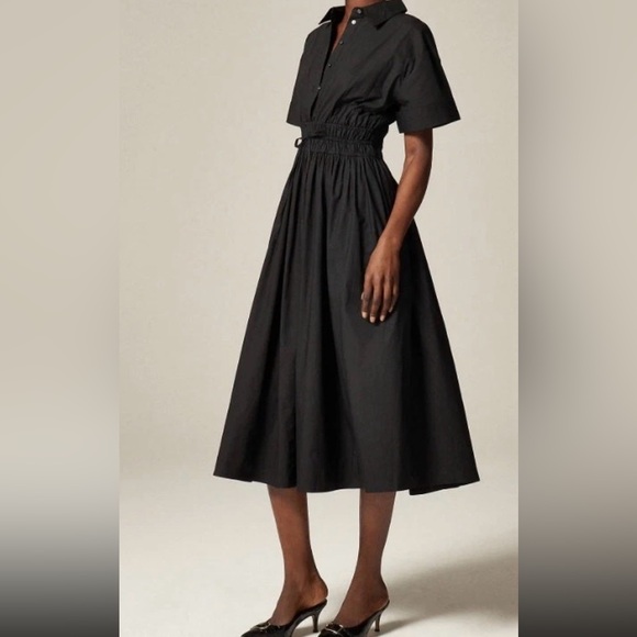 J. Crew Dresses & Skirts - J. Crew Elena Shirt dress Shirred-Waist Midi Dress✨2